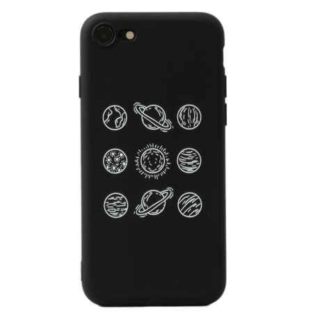 iPhone SE(第2世代)/7/8シリコンケース 宇宙 (9つの惑星)