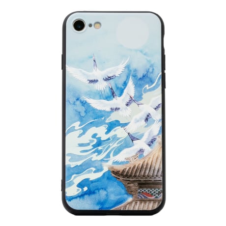 Japanese Crane Good Luck Style Phone case - Soft emboss Phone Case for iPhone SE(2nd generation) 7/8
