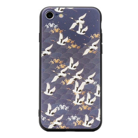 Japanese Gold Crane Good Luck Phone case - Soft emboss Phone Case for iPhone SE(2nd generation) 7/8