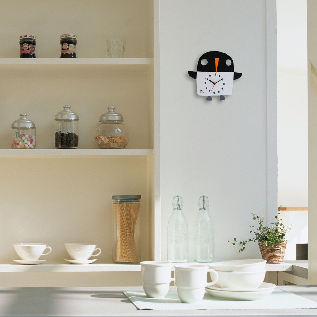 絵本作家 五味太郎 オリジナル時計・クロック 「ペンギン」 | 五味太郎