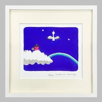 版画「絵本　ことばあそび」より "たとえ　ちいさなつばさでも" ※著者直筆サイン入り