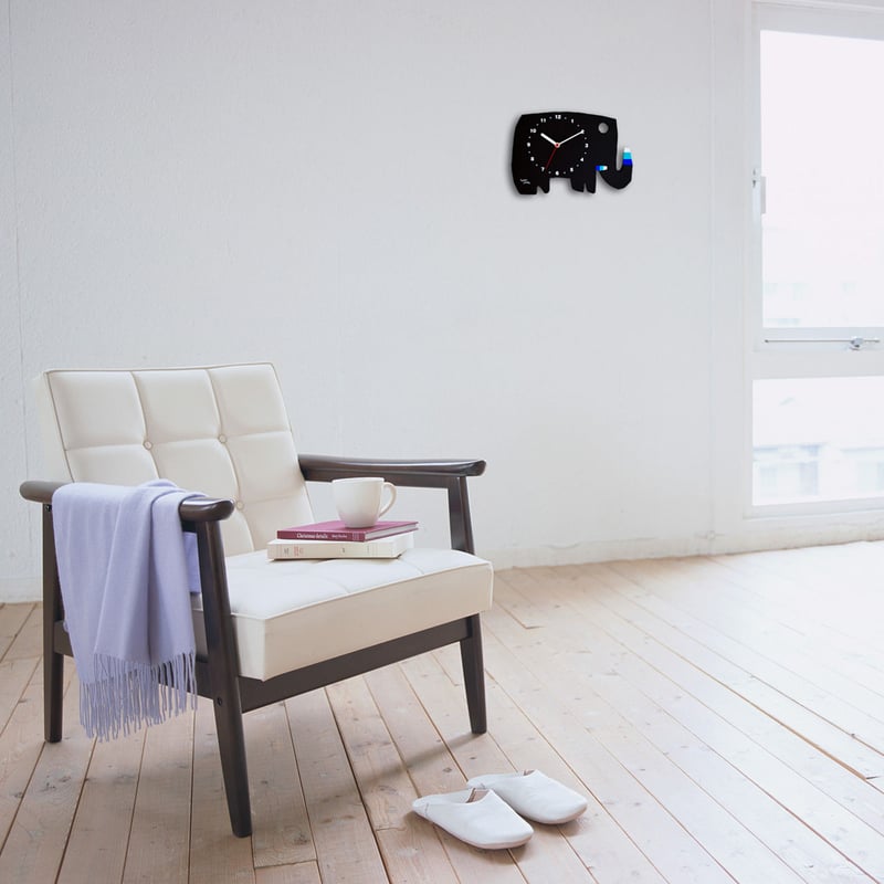 絵本作家・五味太郎 オリジナル時計 「ゾウ・黒」 | 五味太郎