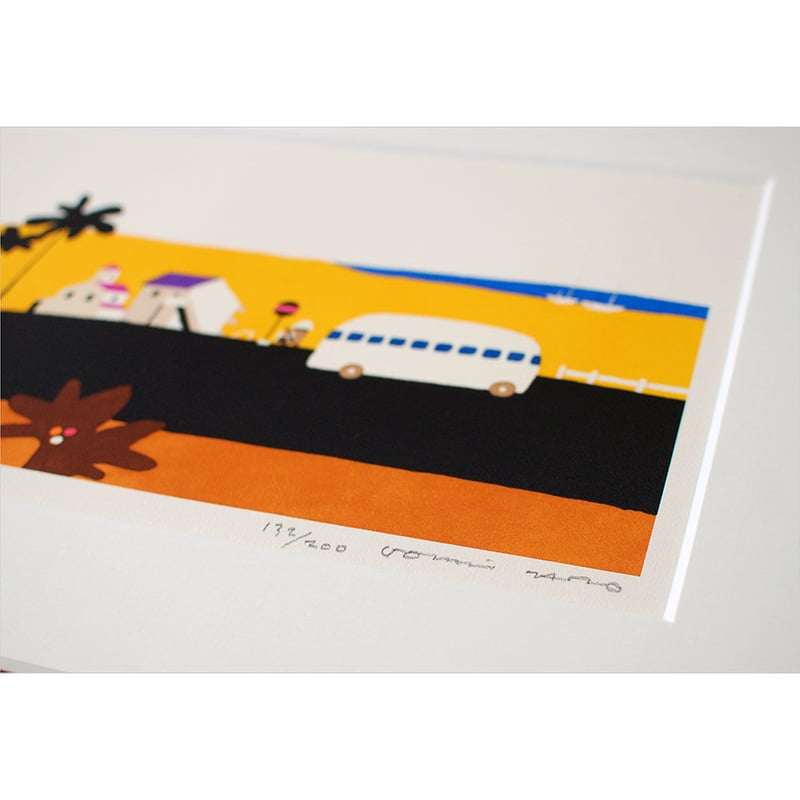 版画 五味太郎 「バスがきた」 ※著者直筆サイン入り | 五味太郎 版画 五味太郎 「バスがきた」 ※著者直筆サイン入り | 五味太郎