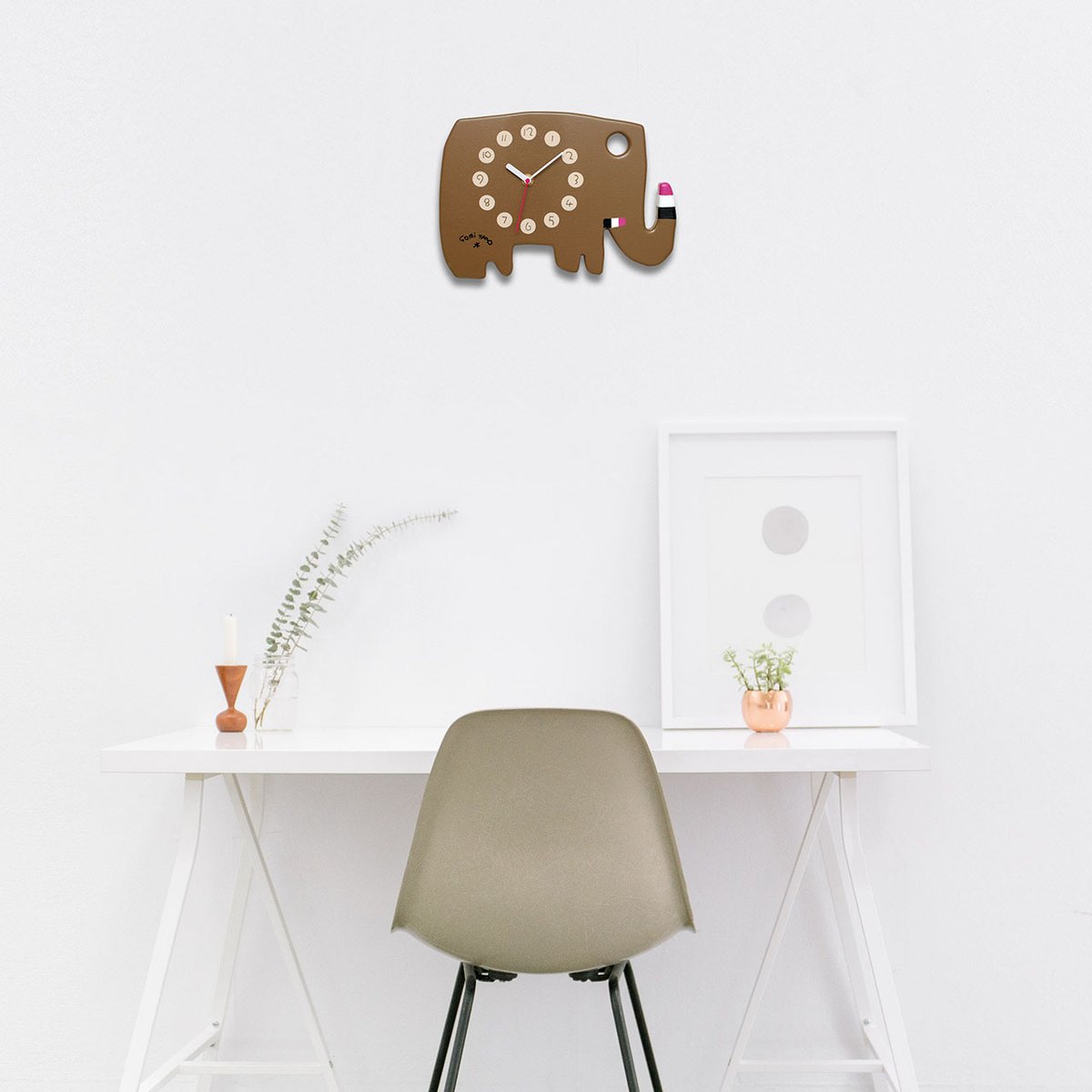 限定直筆サイン入り】絵本作家 五味太郎 クロック・ゾウ「ブラウン