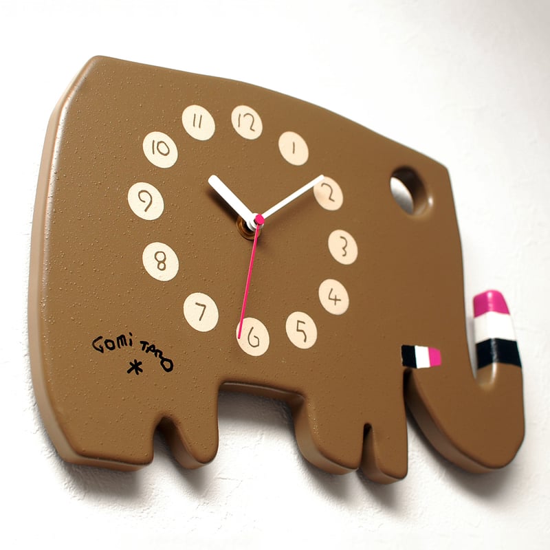 限定直筆サイン入り】絵本作家 五味太郎 クロック・ゾウ「ブラウン