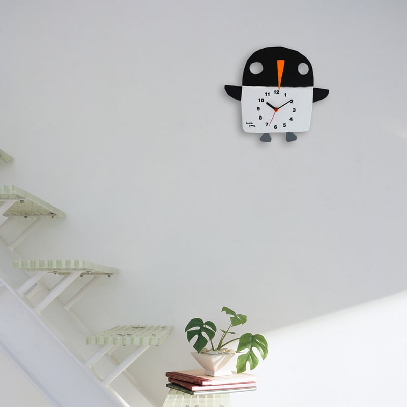 絵本作家 五味太郎 オリジナル時計・クロック 「ペンギン