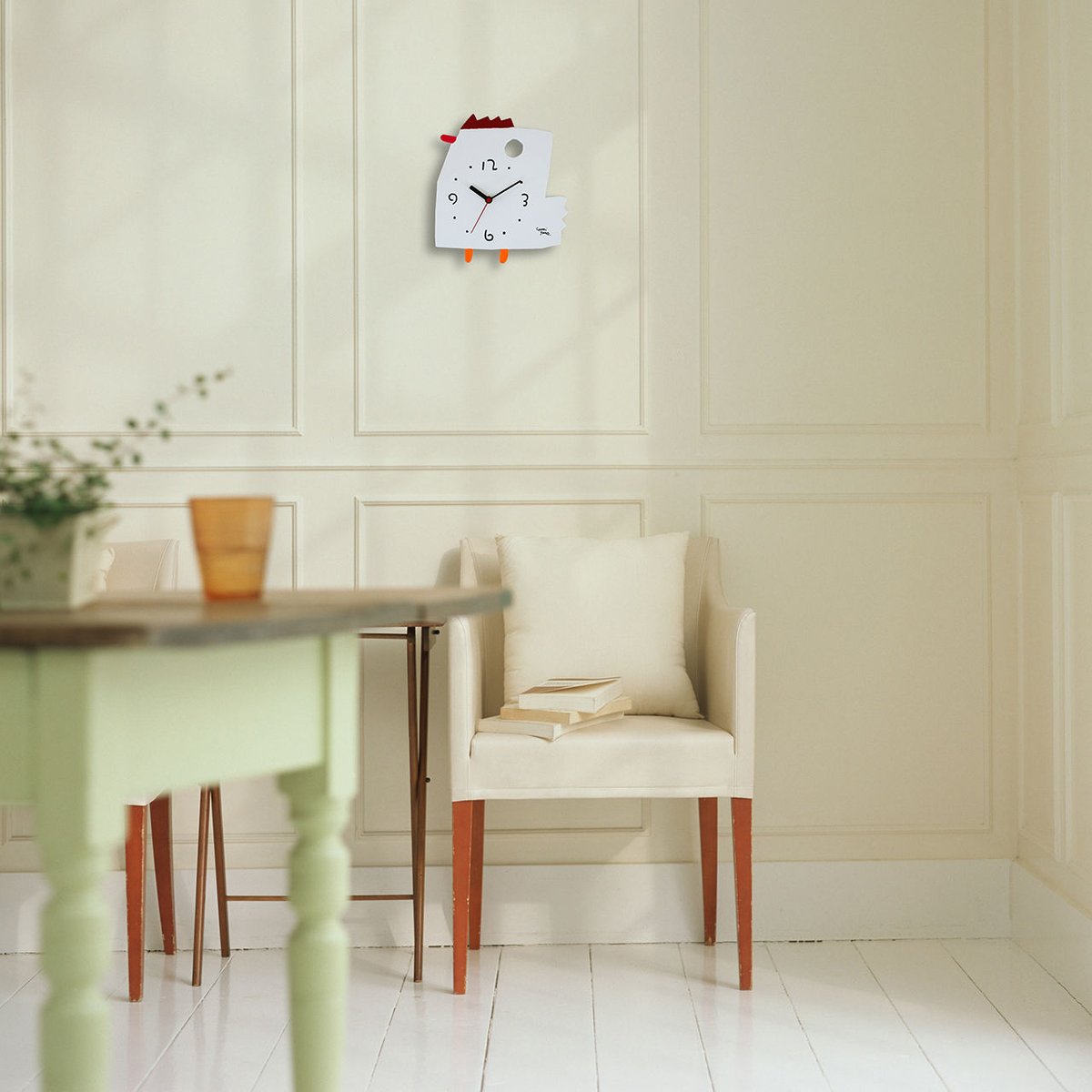 絵本作家 五味太郎 オリジナル時計・クロック「にわとり」 | 五味太郎