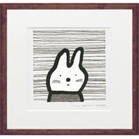 版画 「うさぎさんきいている」　※著者直筆サイン入り