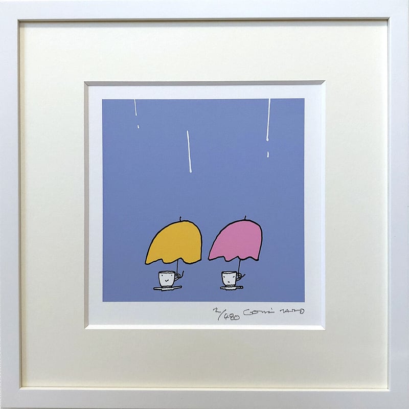 版画 「雨のコーヒーカップ」 ※著者直筆サイン入り | 五味太郎