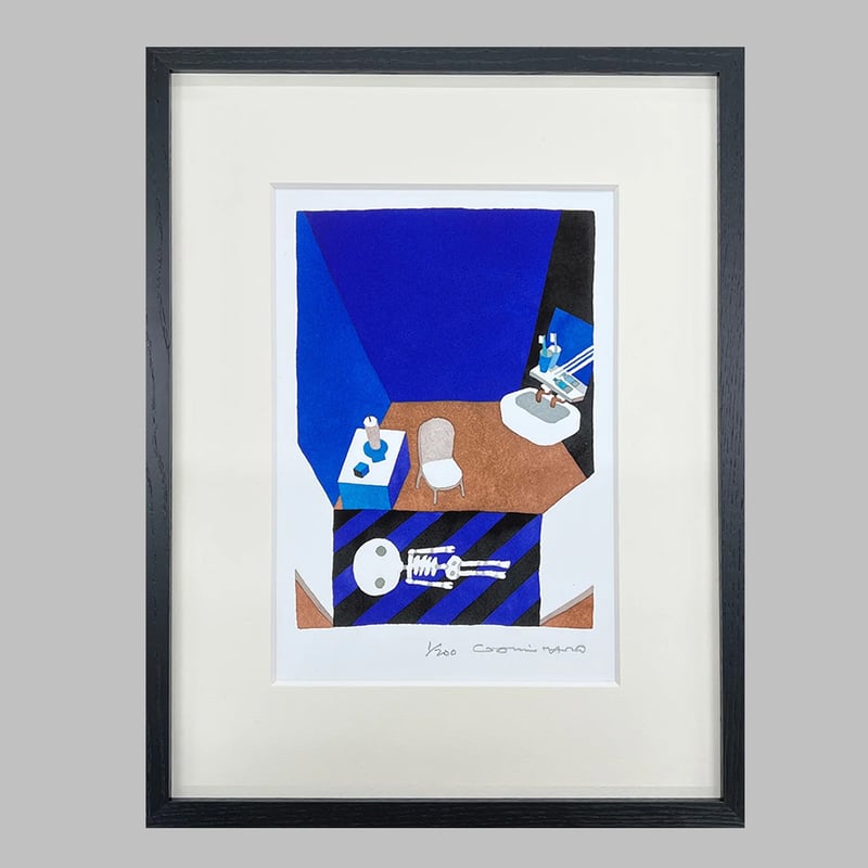 版画「がいこつさん」より ※著者直筆サイン入り | 五味太郎 アネックス