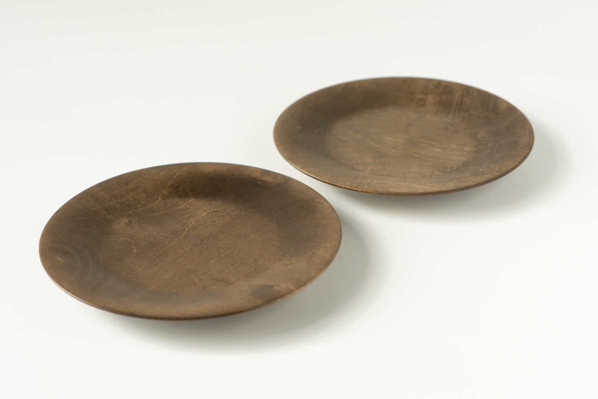 内田悠 丸リム皿180 イタヤカエデ柿渋染 | ぶどうのたね