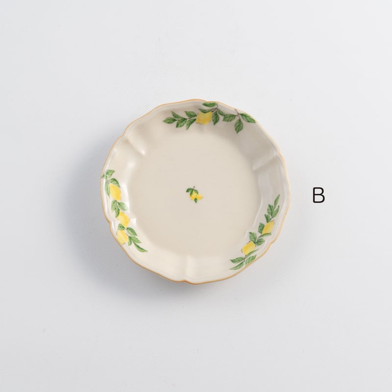 阿部慎太朗 花形深まめ皿（檸檬） | ぶどうのたね
