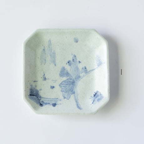 吉田崇昭　染付八角形絵替り皿