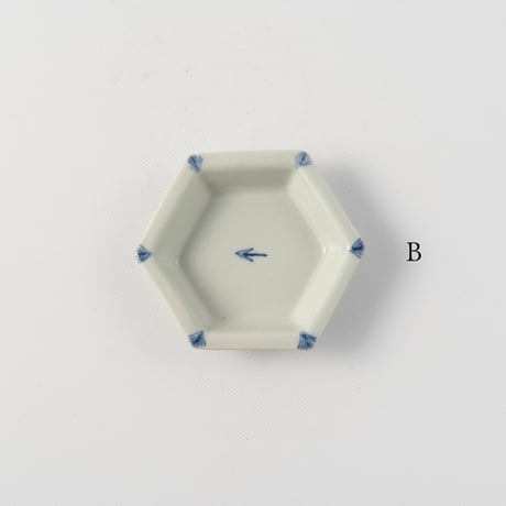 大江憲一　染付六角小皿