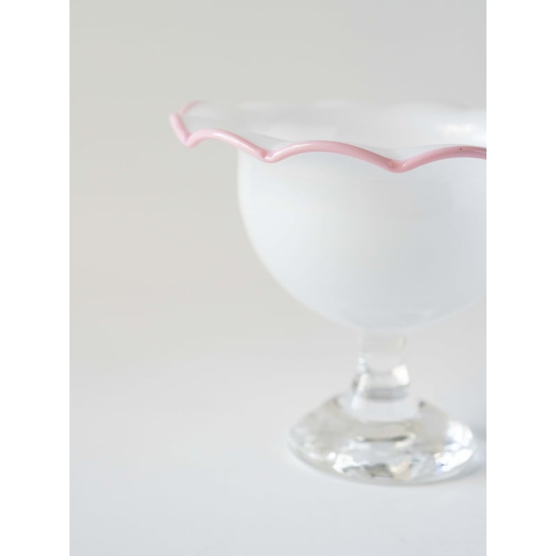 澤田和香奈 フリルパフェグラス デザートカップ (黄色ふち) 澤田和香奈 フリルパフェグラス デザートカップ (黄色ふち