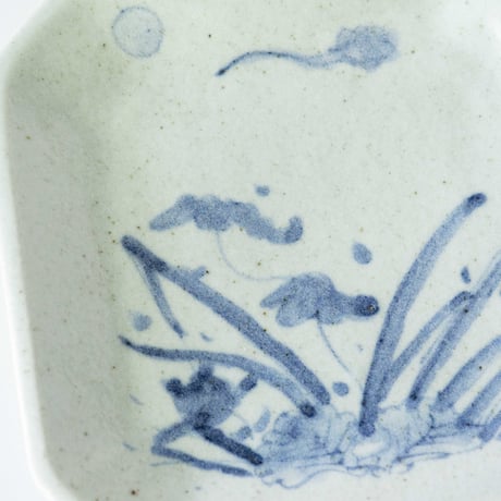 吉田崇昭　染付八角形絵替り皿