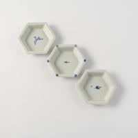 大江憲一　染付六角小皿