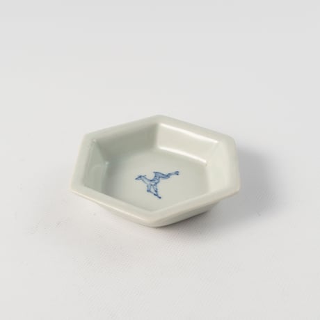 大江憲一　染付六角小皿