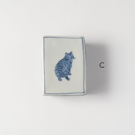工房あめつち　陶硯　猫