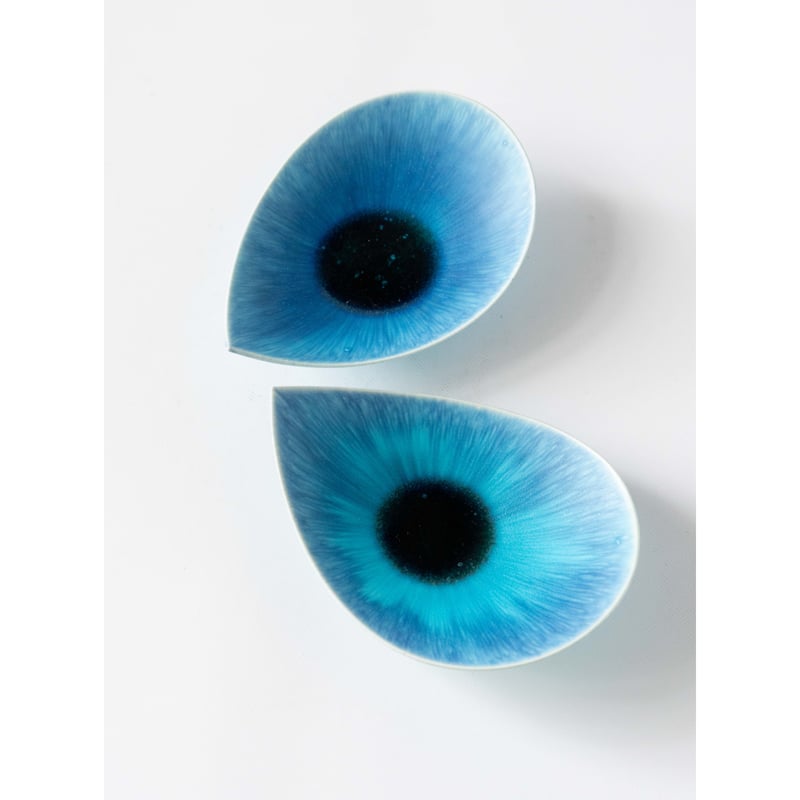 和田山真央 しずく皿 いちじく流し2枚セット 作家 器 美品 和田山真央 しずく皿 いちじく流し2枚セット 作家 器 美品