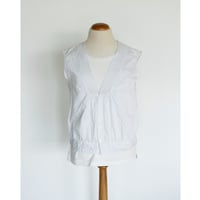 TOUJOURS Natural Garment Dyed Dot Lace Gilet