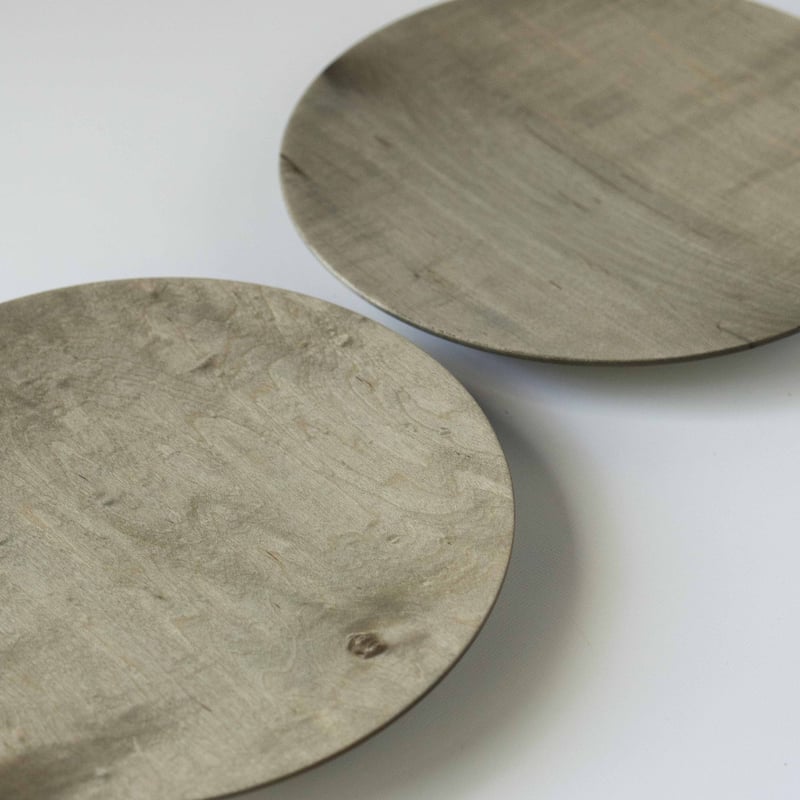 内田悠 平皿240 イタヤカエデ鉄媒染 | ぶどうのたね