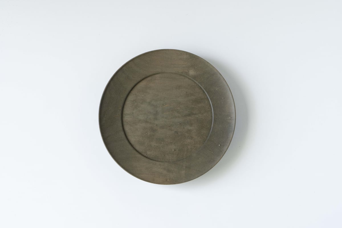 内田悠 φ30 イタヤカエデ 鉄媒染平皿プレートトレイ