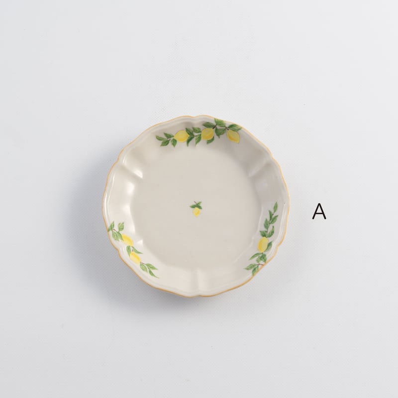 阿部慎太朗 花形深まめ皿（檸檬） | ぶどうのたね