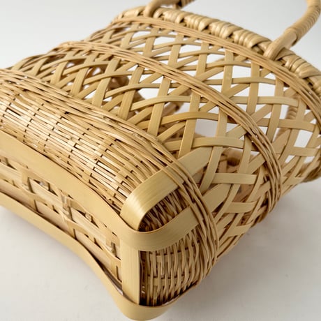 髙見八州洋　縄目差しバスケット　小