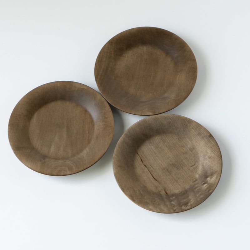 内田悠さん　イタヤカエデ柿渋染 内田悠 丸リム皿180 イタヤカエデ柿渋染 | ぶどうのたね