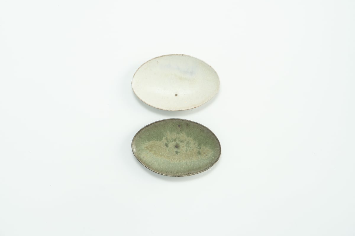 未使用】清岡幸道さん オーバル皿 清岡幸道 オリーブオーバル皿