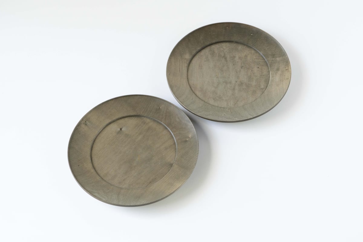 内田悠 リム皿220 イタヤカエデ鉄媒染 | ぶどうのたね