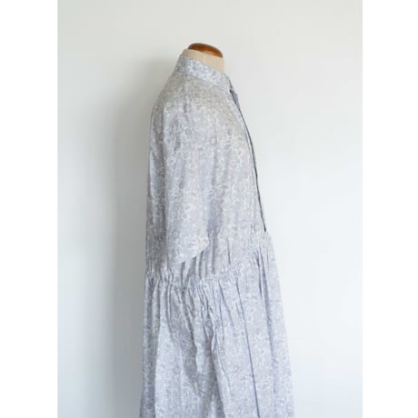 TOUJOURS Short Sleeve Classic Gathered Dress[Smoke Lilac]