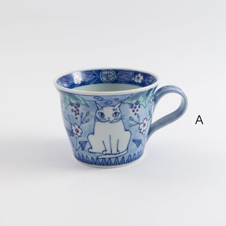 小橋八重子　ぶどう畑の猫　マグカップ