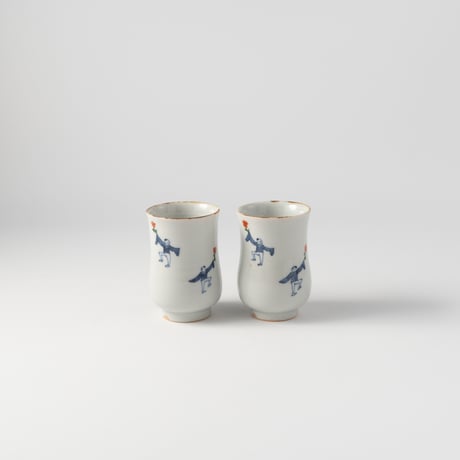 工房あめつち　色絵花唐子ゆのみ