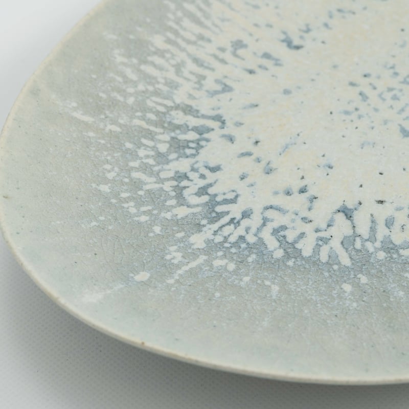 清岡幸道 オリーブオーバル皿 18⻘灰オリーブオーバル広リム皿 大