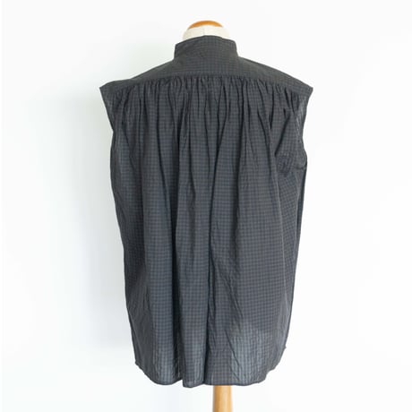 TOUJOURS Pleated Sleeveless  Long Shirt [ Ink Khaki]