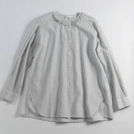 homspun・ハイカウントクロス フリルブラウス