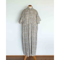 TOUJOURS Short Sleeve Classic Gathered Dress [Olive Brown]