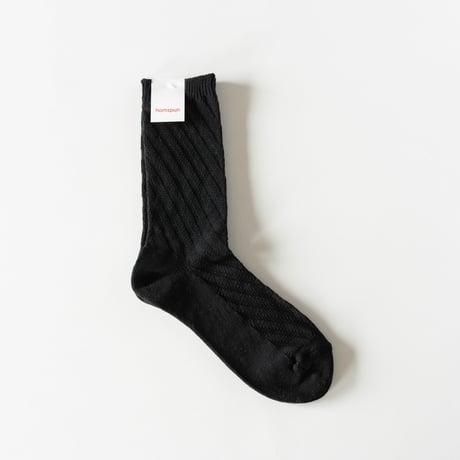 homspun・ シルケコットン 斜めリブソックス