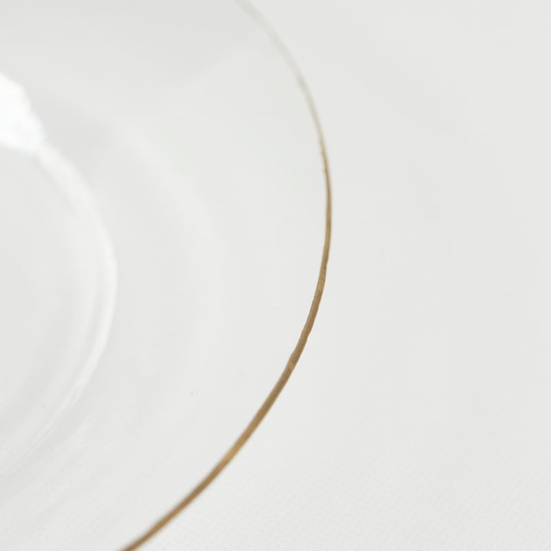 谷口嘉 ガラス製 金色の縁取りのオーバル皿 谷口嘉 ガラス製 金色の縁取りのオーバル皿