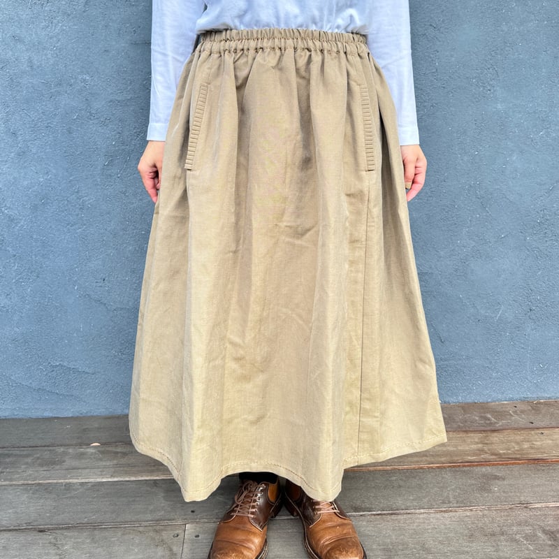 homspun　リネンバイオギャザースカート homspun リネンバイオギャザースカート homspunリネンバイオギャザー