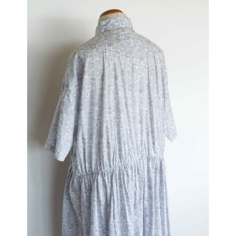 TOUJOURS Short Sleeve Classic Gathered Dress[Smoke Lilac]