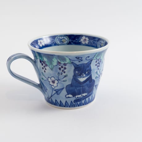 小橋八重子　ぶどう畑の猫　マグカップ