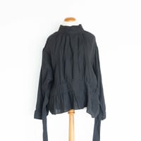 TOUJOURS Back To Front Smock Shirt[Black]