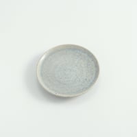 清岡幸道　灰白碧釉4寸平皿