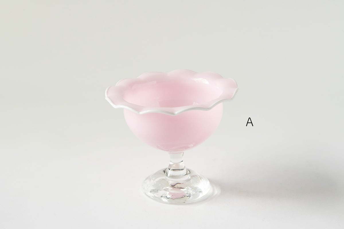 澤田和香奈 フリルパフェグラス デザートカップ (黄色ふち) 澤田和香奈 フリルパフェグラス デザートカップ (黄色ふち