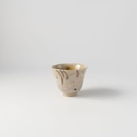 工房あめつち　色絵柳と蛙三彩湯のみ