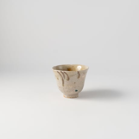 工房あめつち　色絵柳と蛙三彩湯のみ