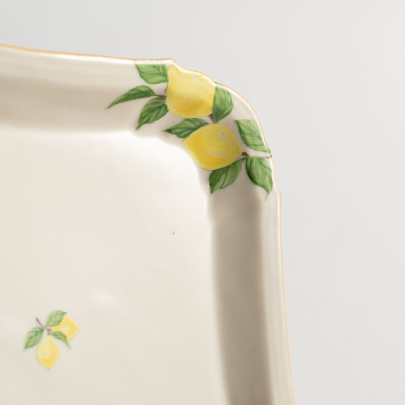 阿部慎太朗 花形細リム皿スクエア5寸角（檸檬） | ぶどうのたね